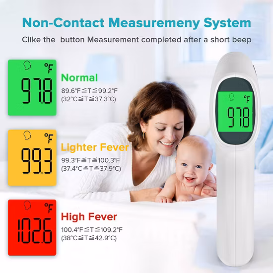 Fever Alarm Baby Adult Digital Infrared Forehead and Ear Thermometers