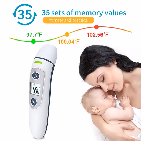 Forehead Ear Dual-Mode Infrared Thermometer for Babies Children Adults Indoor Outdoor