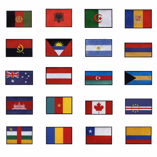 Parche de bandera nacional de Kiribati personalizado bordado popular al por mayor